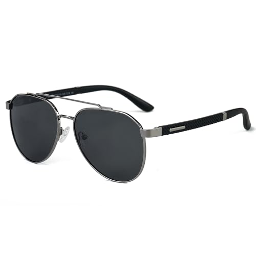 Image of THE MEN THING 2173 STEALTH PILOT - Aviator Style - HD Polarised Sunglasses for Men - UV400 Protection, Stainless Steel Frame