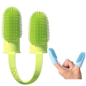 SHOPONIL Dog Toothbrush with 135-Surround Bristles Easy Teeth Cleaning and Double-Finger Toothbrush Dental Care Ideal for Puppies, Cats, and Small Pets (Multicolor) (B0C65TDPDG) Amazon Price History, Amazon Price Tracker
