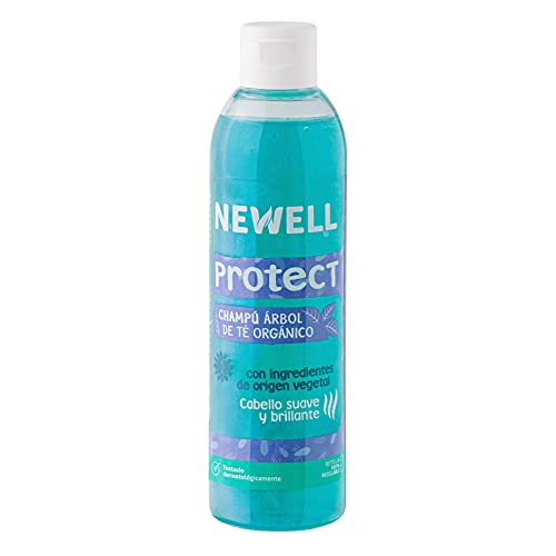 NEWELL | CHAMPÚ ANTIPIOJOS PROTECT | Ideal Para Niños | Ingredientes de Origen Vegetal | No Daña ni Engrasa el Cabello | Botella 250 ml 100% Reciclada y Reciclable