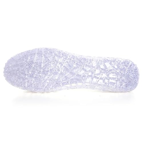 Image of Stunner Women Beach Jelly Shoes Slip On Crystal Summer Hollow Ballet Flats | Summer Cool PVC Breathable Outdoor Indoor Dressy Flat Sandals for Holiday Shopping Spa Swimming Pool