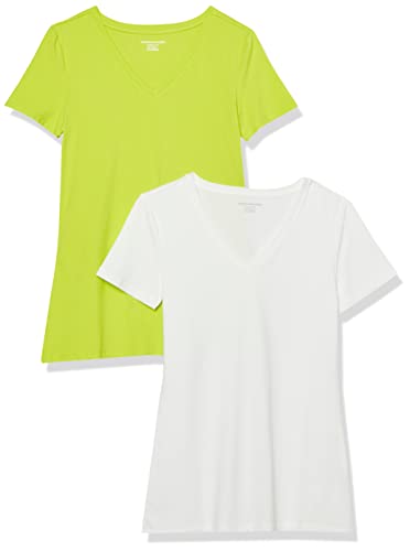 Image of Amazon Essentials Women's Regular-Fit Short-Sleeve V-Neck T-Shirt, Multipacks