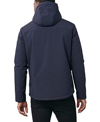 Image of Nautica Men's Sherpa Lined Softshell Jacket - Full Zip, Adjustable Hood, Wind Resistant