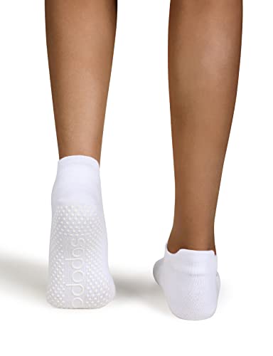 Ododos Yoga Socks For Women, Non-Slip Half Toe Grip For Pilates, Pure Barre, Ballet, Dance, Barefoot Workout, White, Medium-Large #TOP2