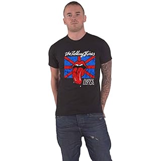 The Rolling Stones T Shirt London European Tour 73 Nouveau Officiel Homme Noir - Les Beatles, Paul McCartney, John Lennon, RIngo Starr, George Harrison