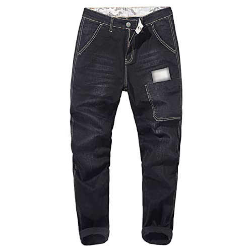 Jean Sarouel Patchwork Homme d'aspect usé délavé avec poche ample