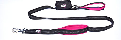 Black Rhino Dog Leash - Heavy Duty - Medium & Large Dogs | 6ft Long Leashes | Two Traffic Padded Comfort Handles for Safety Control Training - Double Handle Reflective Lead - (Pink) - Thumbnail 2