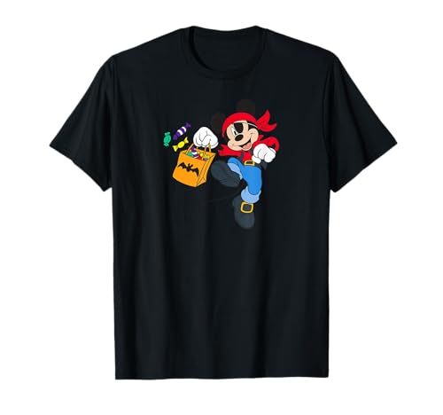 T-shirt Mickey Pirate Halloween Disney noir graphique pour homme et femme