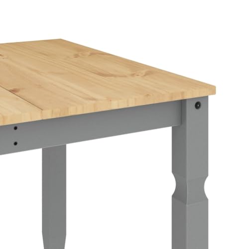 Table à manger en pin massif gris Corona au design robuste et durable - 8