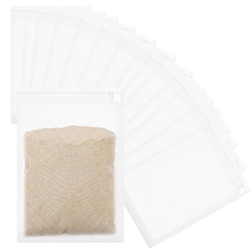 Image of Geiserailie 15 Pcs Aquarium Filter Media Bags 150 Micrometer Fine Filter Bags Mesh Reusable with Zipper for Activated Carbon Resins (4 x 6 Inch)