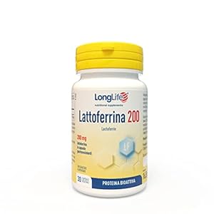 LongLife Lattoferrina 200 | 100% naturale da latte vaccino | Alto dosaggio (200mg/cps) | Capsule gastroresistenti | Sistema immunitario adulti | 30 capsule | Doping free