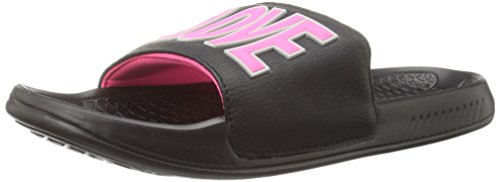 Body Glove Women s Slide Away Sandal, Black neon Pink, 8 M US