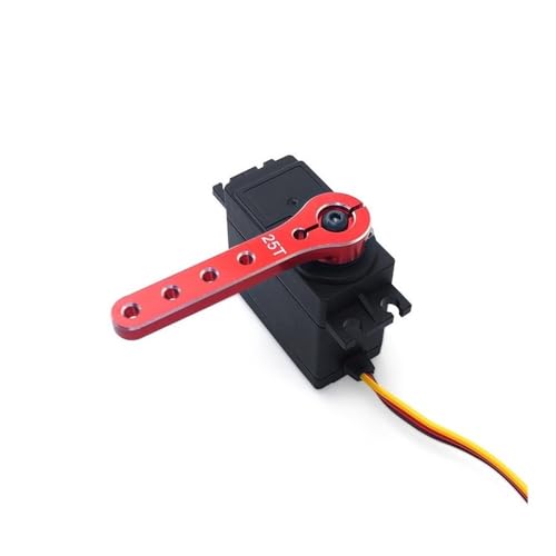 Brazo de servo 25T metalico negro accesorio engranaje estandar robot RC 6