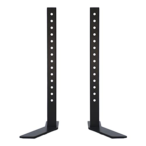 Image of SAFWE TVBS 4055 Universal Metal Tabletop TV Stand Base | Compatible with Most 32 to 55 Inch LCD LED Televisions | Unique Feet Design | 200 to 400 mm VESA Support | Holds up to 50 Kg (Black)
