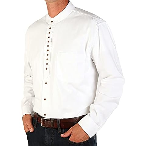 The Celtic Ranch Traditional Irish Grandfather, Men's Long-Sleeve Collarless Shirt - white - Medium Cover