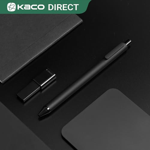 Kaco 10 canetas esferográficas puras, tinta preta, ponta média de 1,0 mm, pacote com 10 canetas retr