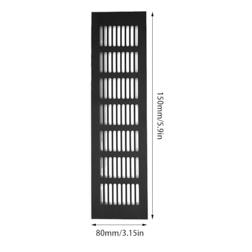 Grilles d'aération pour placards noires 80x150 mm couvercle ventilation interne - 7