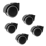 Generisch 5 Stück Bürostuhlrollen Ohne Stift, 50mm Ersatzrollen Hartbodenrollen, Leise Lenkrollen Polyurethan Für Drehstühlen, Lochdurchmesser 8mm(Grey)