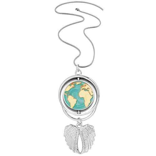 Collier avec pendentif en forme d'ailes d'ange bleu océan jaune pour femme
