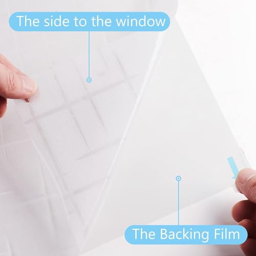 Image of ELTON Vinyl 3D Window Films Privacy Self Adhesive Decorative for Bathroom Door Window Heat Control Anti Uv (Cross Lines) 24 X 36 Inches Clear