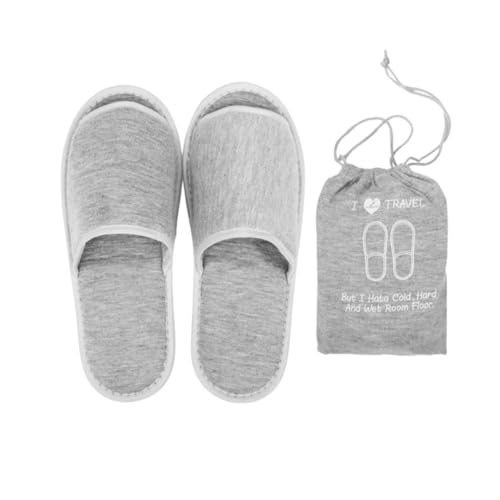 【s.i.p】携帯スリッパ 折りたたみ式 ケース付き 男女兼用 滑り止め加工 軽量 コンパクト 旅行 学校行事 オフィス 来客用 (グレー, フリーサイズ, 日本の靴のサイズ寸法, 大人, アルファベット, Free Size)