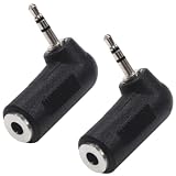 ABE ステレオミニメス-L型ステレオマイクロオス 変換プラグ 29mm*25mm*2.5mm 2個 3.5mmを2.5mmに変換 L型でケーブルスッキリ
