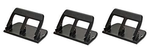 Officemate Heavy Duty 3 Hole Punch with Padded Handle, 40-Sheet Capacity, Black (Pack of 3)