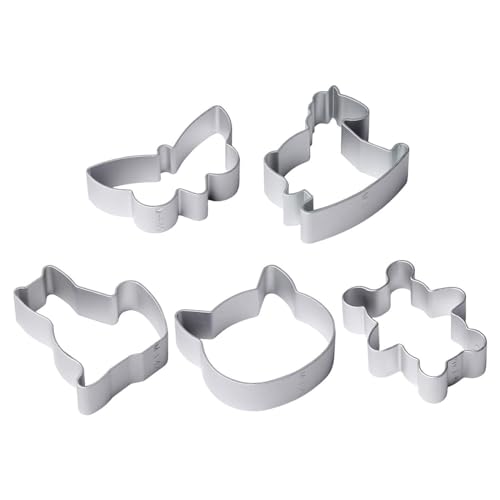 5 piezas de moldes para galletas de animales, moldes para pasteles de animales, lindos cortadores de galletas, moldes para cortar fondant, moldes para pasteles antiadherentes