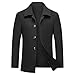 MODFUL Herren Kurzer Wollmantel Warm Wolle Lässiger Mantel Peacoat Slim Fit für Business (Schwarz, XL)