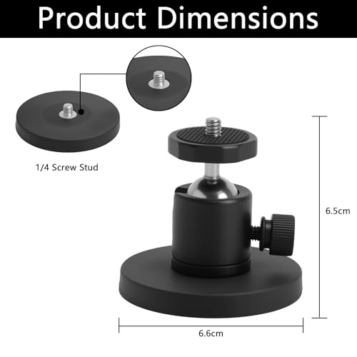 Magnetische wandhouder, compatibel met Ring Stick Up Cam/Pro/Plus/2/3/outdoor camera/Eufy/Arlo bewakingscamera, 15 kg, sterke magneetkracht, 360 graden verstelbare camera, wandhouder zonder boren - Afbeelding 3