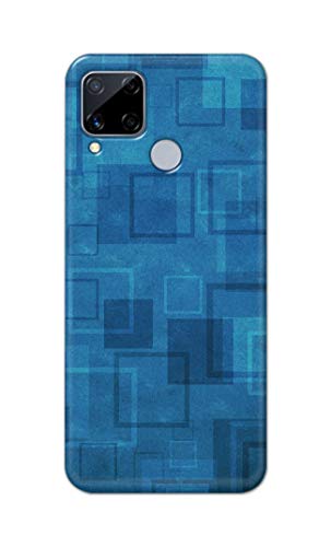 Image of Printed Hard Back Cover Case for Realme C15 Back Cover (Plain Azure Blue) -1302