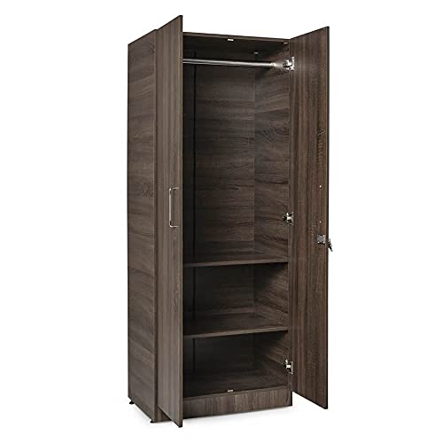 Image of Wakefit Wardrobe | 1 Year Warranty | Engineered Wood Almirah, Cupboard for Clothes Storage | 2 Door, 1 Hanging Space | Taffeta - Napa Oak