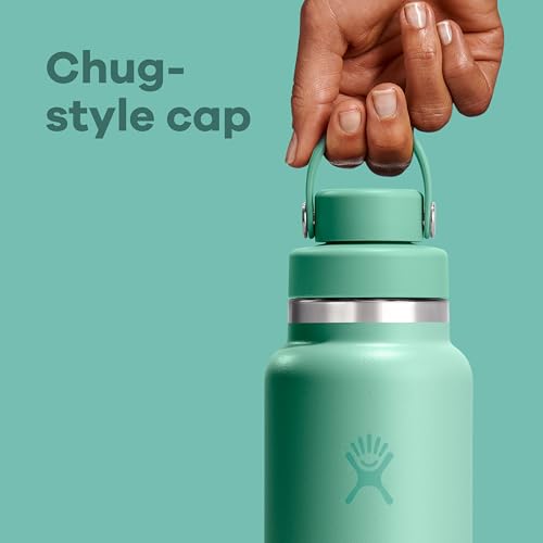 Image of Hydro Flask Water Bottle - Insulated Stainless Steel - Wide Mouth Flex Chug Lid, Non Spill, Leakproof in 32 Oz Mermaid Green