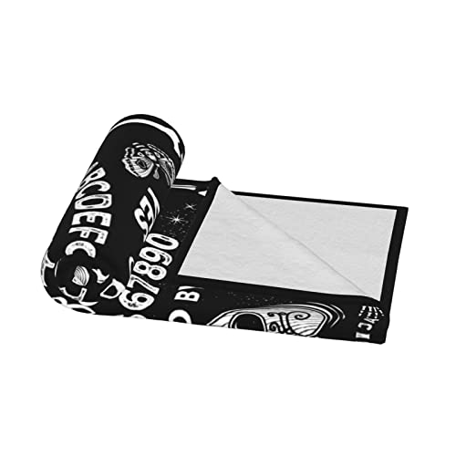 Kamoxi Funny Ouija Board Blanket Magic Witch Spirit Gothic Black Throw Blankets For Women Girls Bed Sofa Chair Couch Halloween Decor Soft Fluffy Fleece Flannel Blanket Fuzzy Gifts Bedding 50"X40" #TOP3