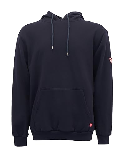 TICOMELA FR Hoodies Pullover 10.5oz Cottoon Fleece Navy Flame Resistant Hooded Sweatshirts