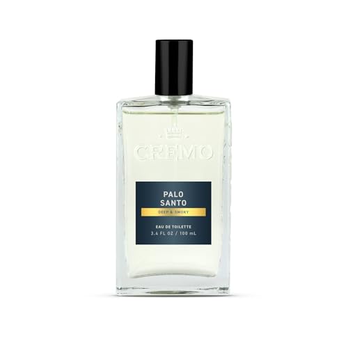 Cremo Cologne For Men - Palo Santo Mens Cologne Spray, A Combination of Bright Cardamom, Dry Papyrus and Aromiatic Palo Santo, Multi-Layered Signature Men's Fragrances, 3.4 Fl Oz