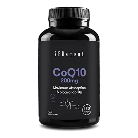 Coenzyme Q10, 200mg | 120 Softgels, with Organic Extra Virgin Olive Oil | 100% Natural CoQ10, Non-GMO, Gluten Free | Zenement Cover