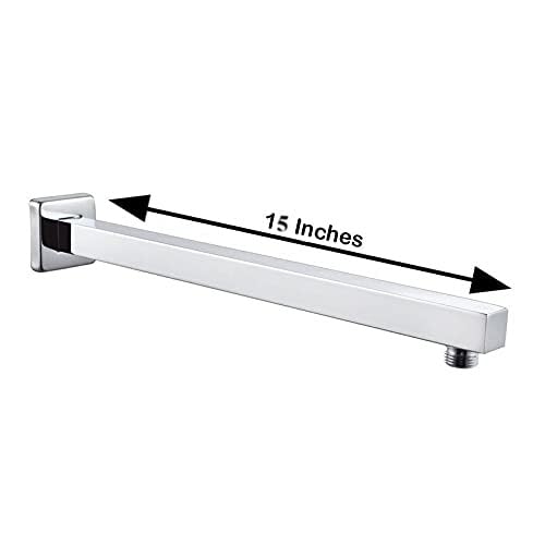 Image of 8x8inch Sqaure Stainless Steel Overhead Rain Shower With 15inch Arms | Ultimate Rainfall Experience Ultra Slim Water-Saving Over-Head Shower Water-Saving For Bathroom (2 Set)