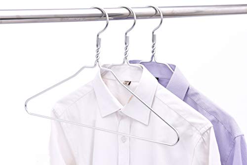Quality Hangers Silver Aluminum Metal Coat Hangers Heavy Duty Suit Hangers 10 Pack (Adult Size Coat Hanger) by Quality Hangers - Image 4