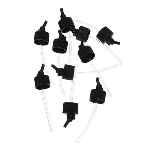 NUOBESTY 10pcs Airbrush Bottle Adapter Lid: 30° Down Angle Lid for 30ml/1oz Dual-Action Spray Paint Bottles - Plastic Airbrush Jar Cover Easy Installation
