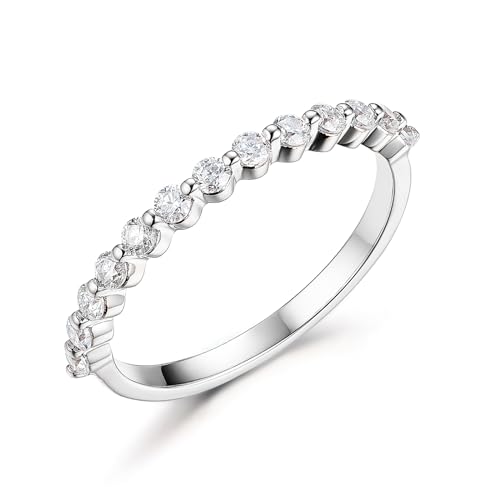 Moissanite Rings for Women Solid 925 Sterling Silver Moissanite Band Women's Engagement Ring Trendy Wedding Round Stone Fine Jewelry Gift