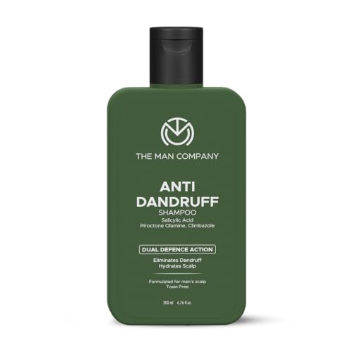Image of The Man Company Anti-Dandruff Shampoo for Men with 2% Salicylic Acid, Piroctone Olamine & Climbazole | 200 ml | Controls Dandruff from First Wash | Reduces Scalp Itch & Flakes | Oil Balance & Hair Strength | Sulfate-Free Daily Shampoo