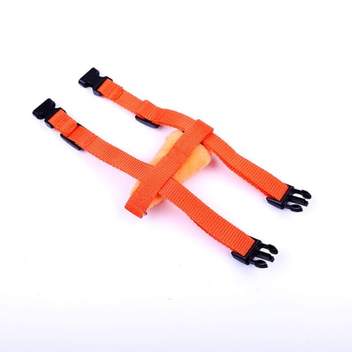 Image of 2PCS Rabbit Harness and Leash Adjustable Bunny Harness Leash Set Small Pet Cute Vest Harness Leash for Safety Walking Running for Bunny Cat Puppy Kitten Ferret (Red+Orange)