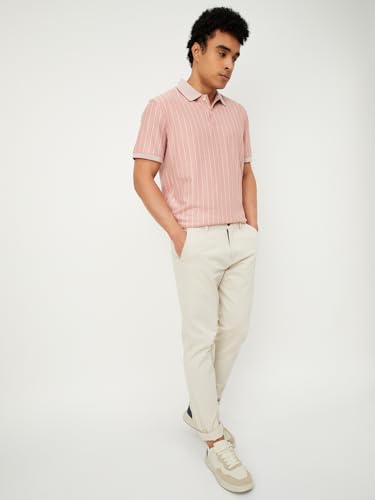 Image of Max Men's Half Sleeves Striped Polo T-Shirt