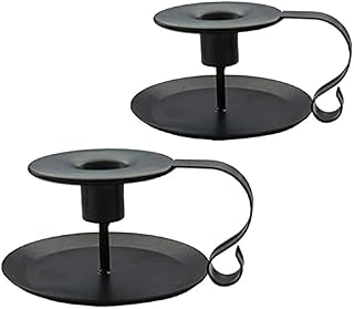 Wrought Iron Candle Holders, Candlestick Holders for Taper Candles, Decorative Candlestick Holder for Wedding, Dinning, Party, Fits 3/4 inch Thick Candles (A)