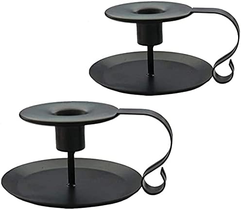 Wrought Iron Candle Holders, Candlestick Holders for Taper Candles, Decorative Candlestick Holder for Wedding, Dinning, Party, Fits 3/4 inch Thick Candles (A)