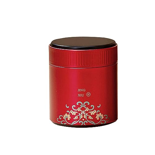 Zqxnt Caja redonda de almacenamiento de té, latas de metal, latas de caramelos, botes sellados de cocina, caja de té chino