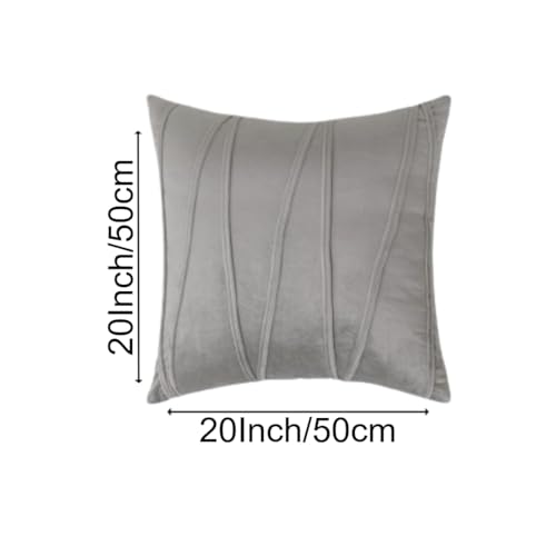 Image of Amazon Brand - Umi Decorative Striped Throw Pillow Covers 20 X 20 Inch,Soft Solid Velvet Pillow Covers Cushion Case with Zigzag Pattern for Sofa Bedroom 50 X 50 Cm (Pack of 5) Silver