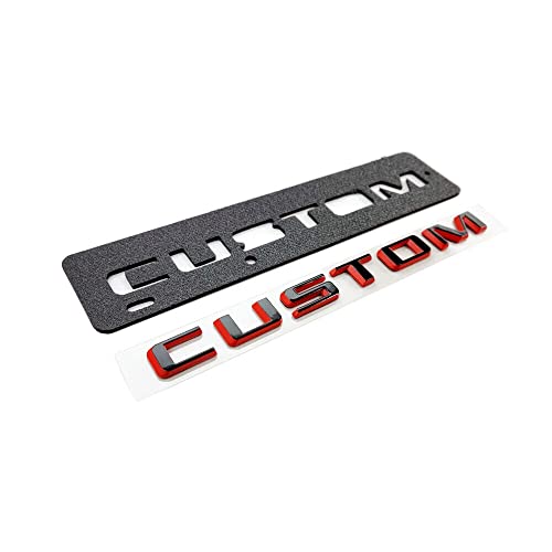 Image of Kit 19-21 Black Red Silverado Custom Emblem Fender Letter Nameplate Badge Compatible for 2019-2021 Silverado (Red Black)