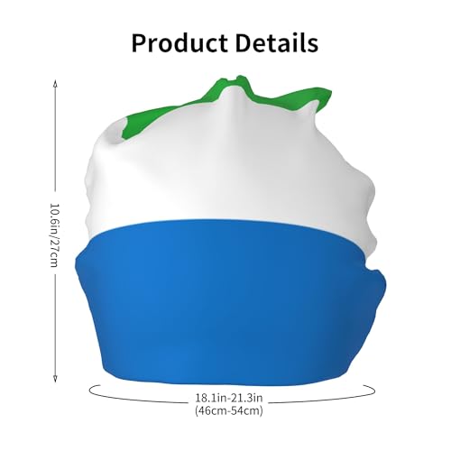 Flag of Sierra Leone Children Hip Hop Knitted Hat Kids Elastic Leisure Knit Cap Warm Sleep Beanies Black2