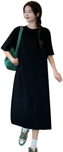 [MOWO] Women's Dress, Spring and Summer, Lightweight, Comfortable, Slim, Relaxed, Feminine Charm, Loose T-Shirt Dress, Casual, Slimming Dress, 8 Colors, Body Shape Coverage, Stylish, Simple